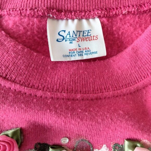 Festive Bright Pink LARGE Long Sleeve Sweatshirt - Picture 8 of 11